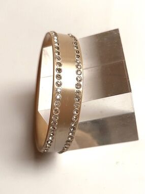 Vintage Celluloid Rhinestone Sparkle Bangle Bracelet